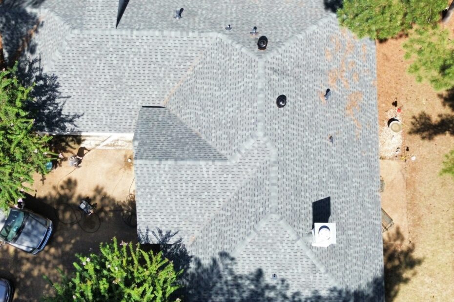 Ariel photo of a roof